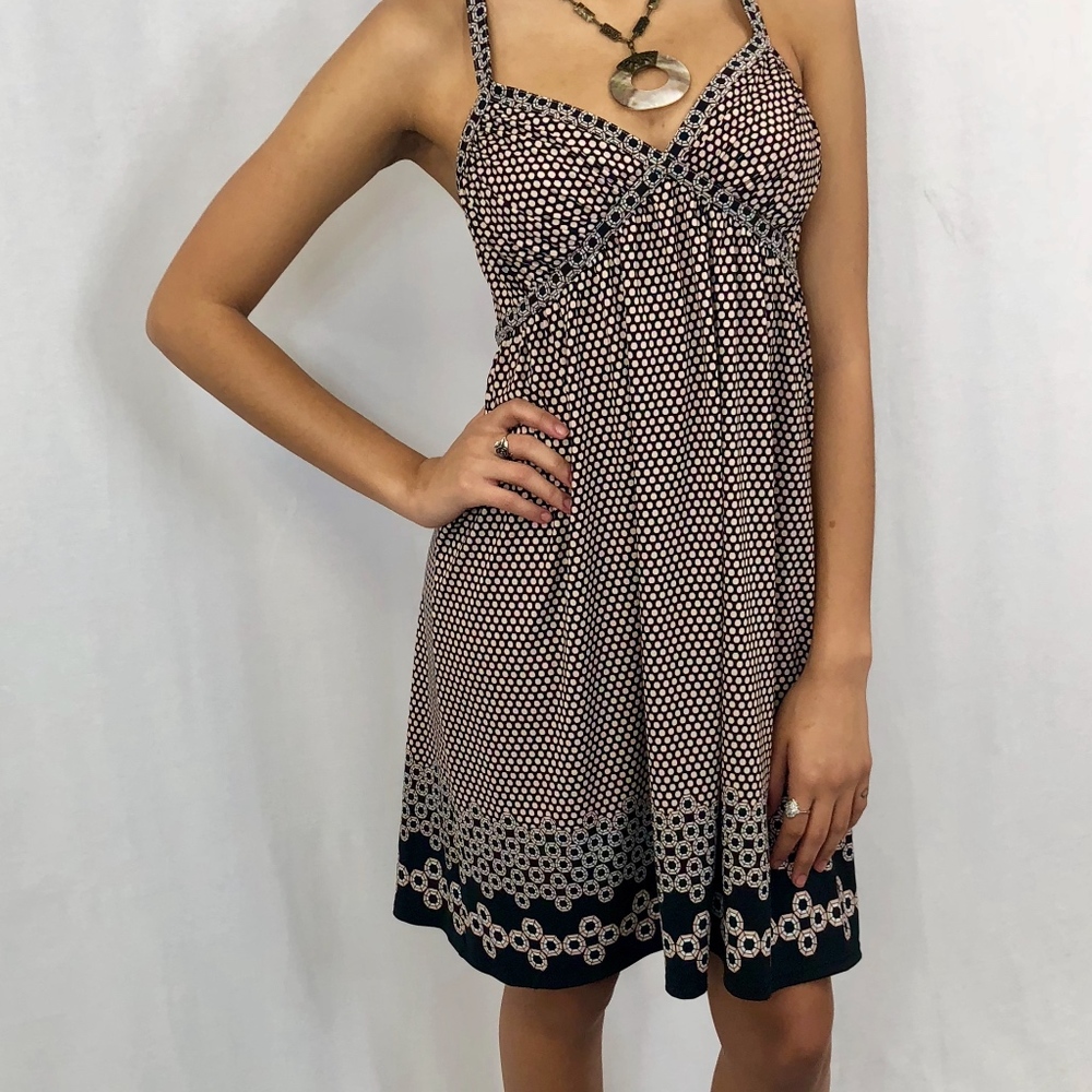 [MAX STUDIO] Pink and Black Patterned Dress